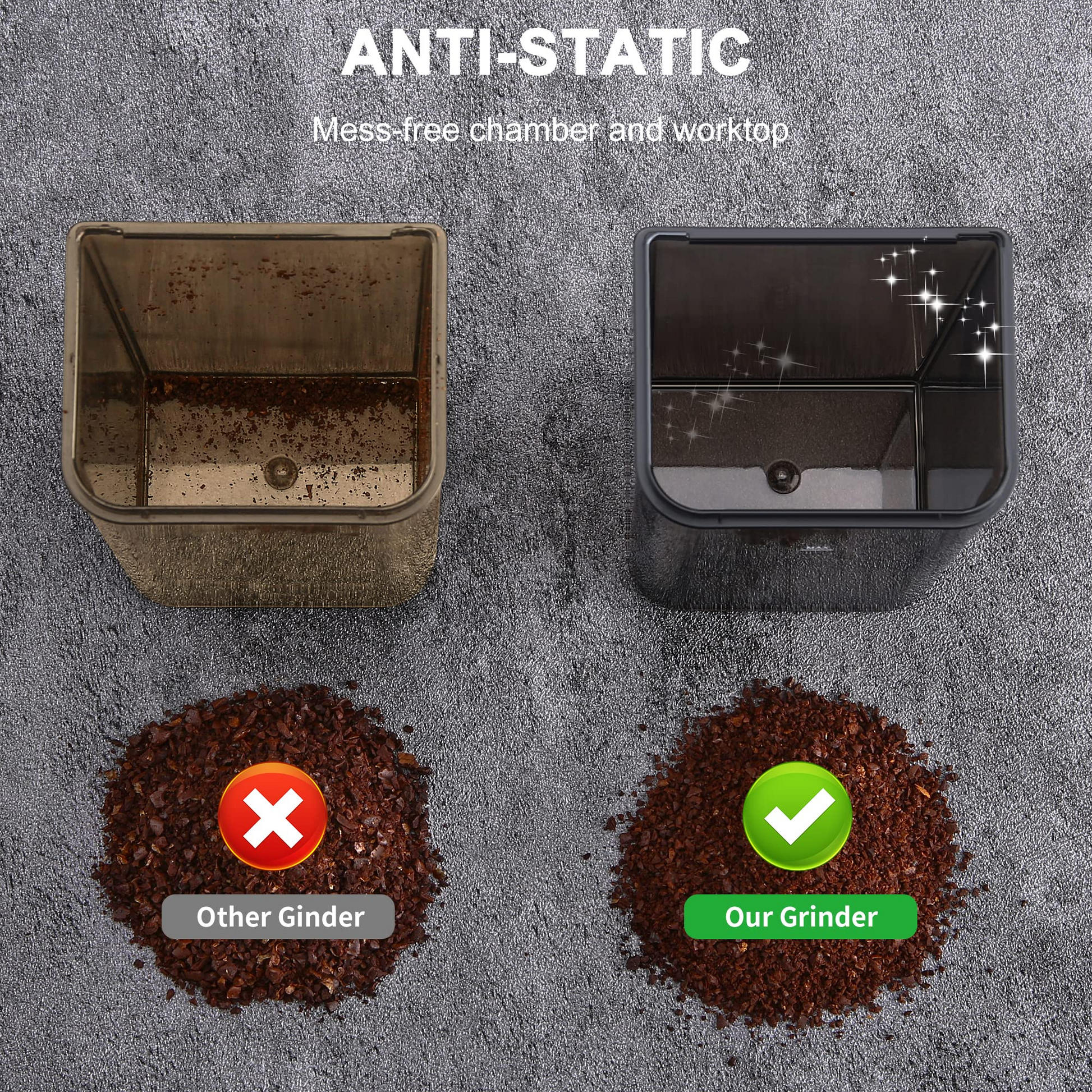 anti static coffee bean grinder